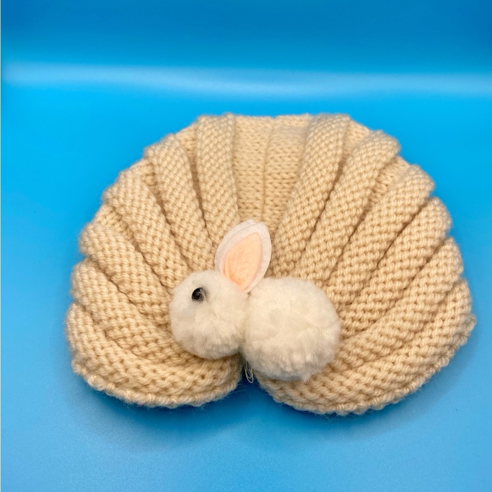 Charming Cream Bunny Knit Hat for Kids